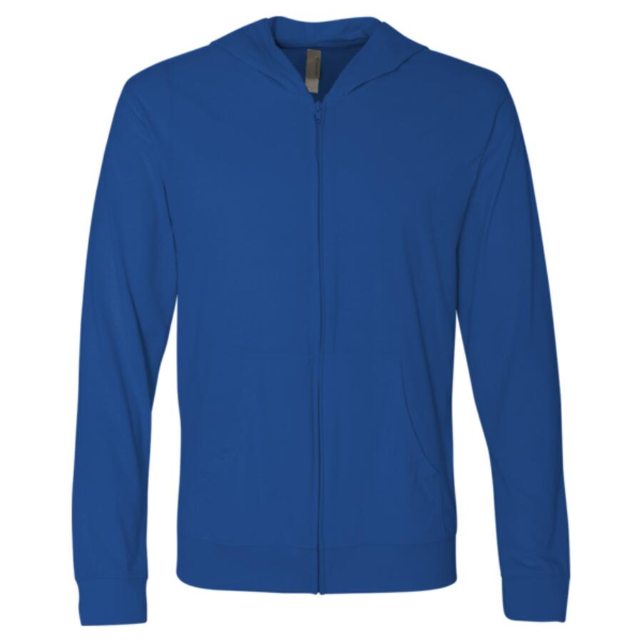 Unisex Sueded Long Sleeve Hooded Full-Zip T-Shirt Thumbnail