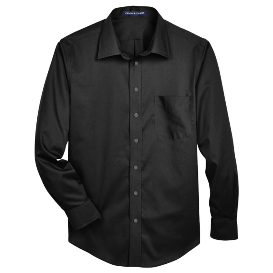 Men's Tall Crown Collection® Solid Stretch Twill Woven Dress Shirt Thumbnail