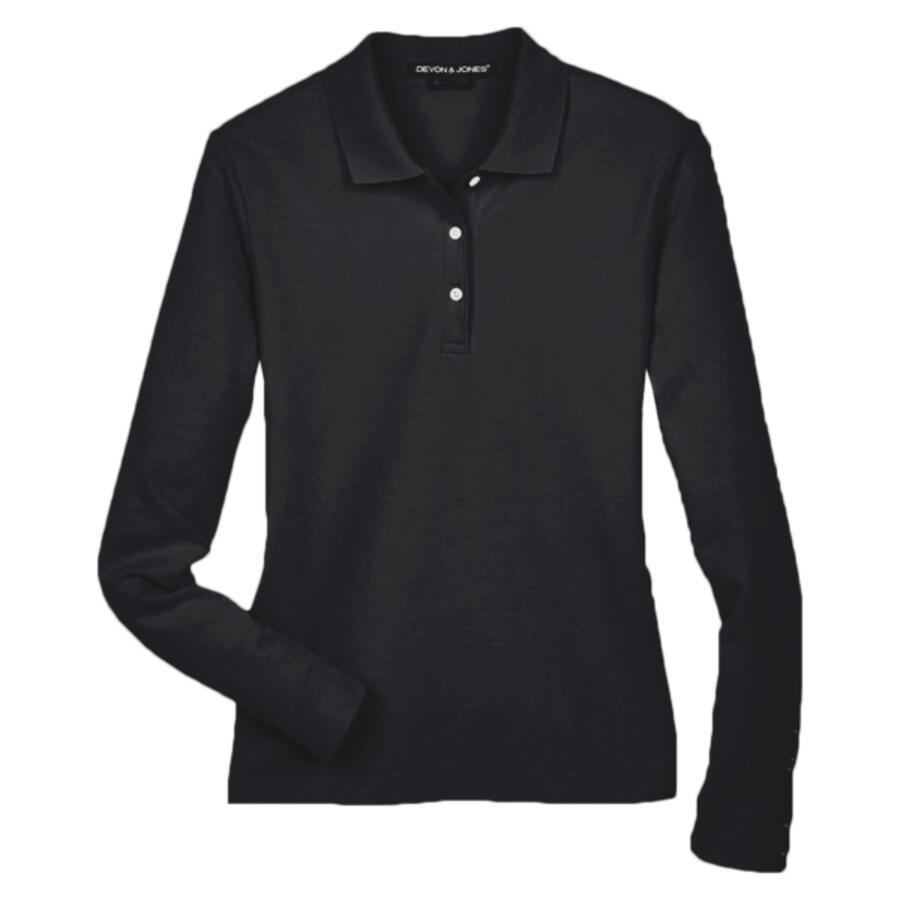 Women's Pima Piqué Long Sleeve Polo Thumbnail