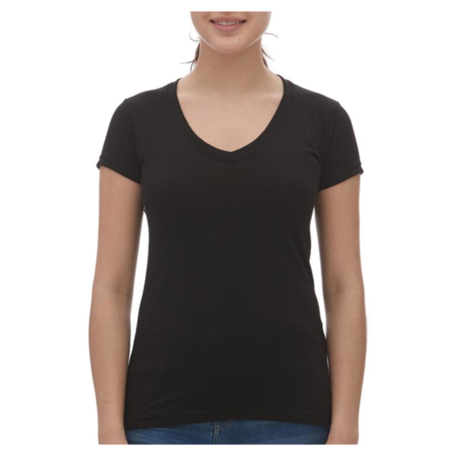 M&O Women's Deluxe Blend V-Neck T-Shirt Thumbnail
