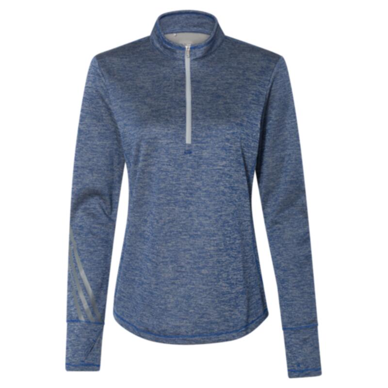 Adidas Women's Brushed Terry Heathered Quarter-Zip Pullover Thumbnail