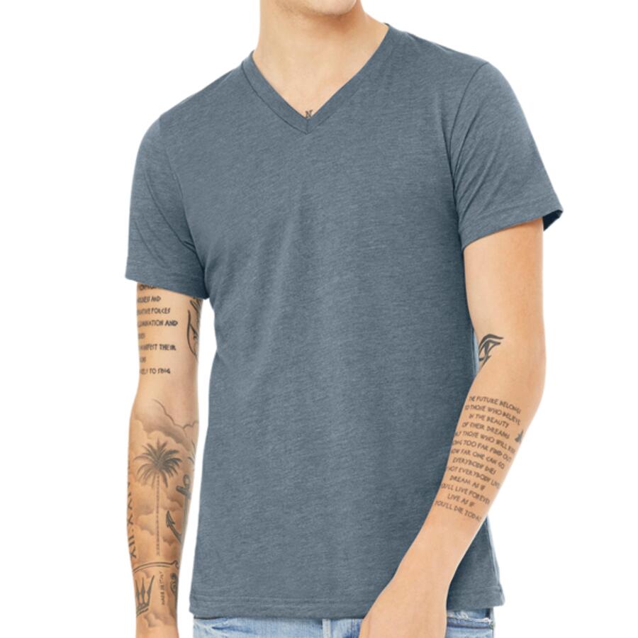 Unisex CVC Jersey V-Neck T-Shirt Thumbnail