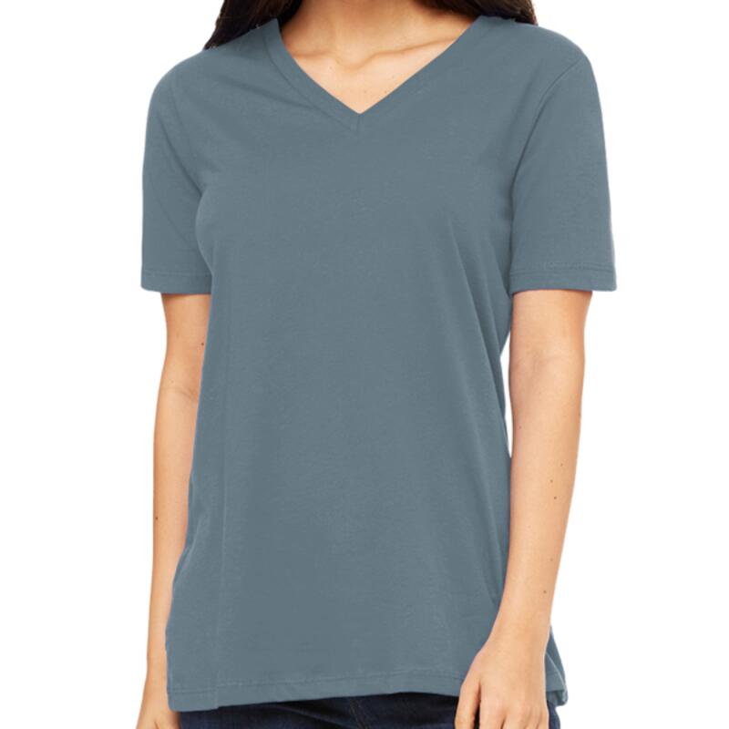 Ladies' Relaxed Heather CVC Jersey V-Neck T-Shirt Thumbnail
