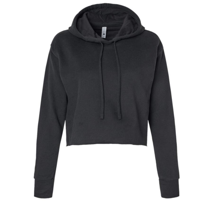 Women's Laguna Sueded Raw Edge Crop Hoodie Sweatshirt Thumbnail