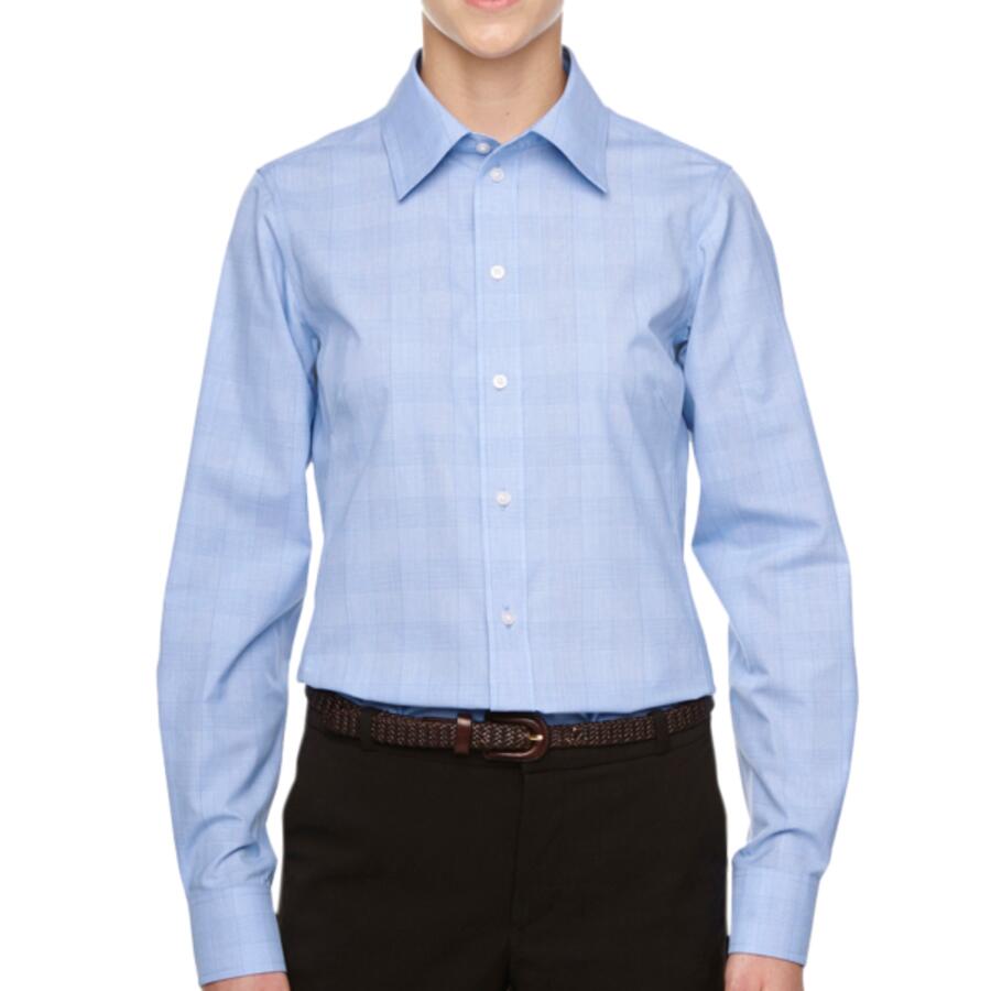 Women's Crown Collection® Glen Plaid Woven Dress Shirt Thumbnail
