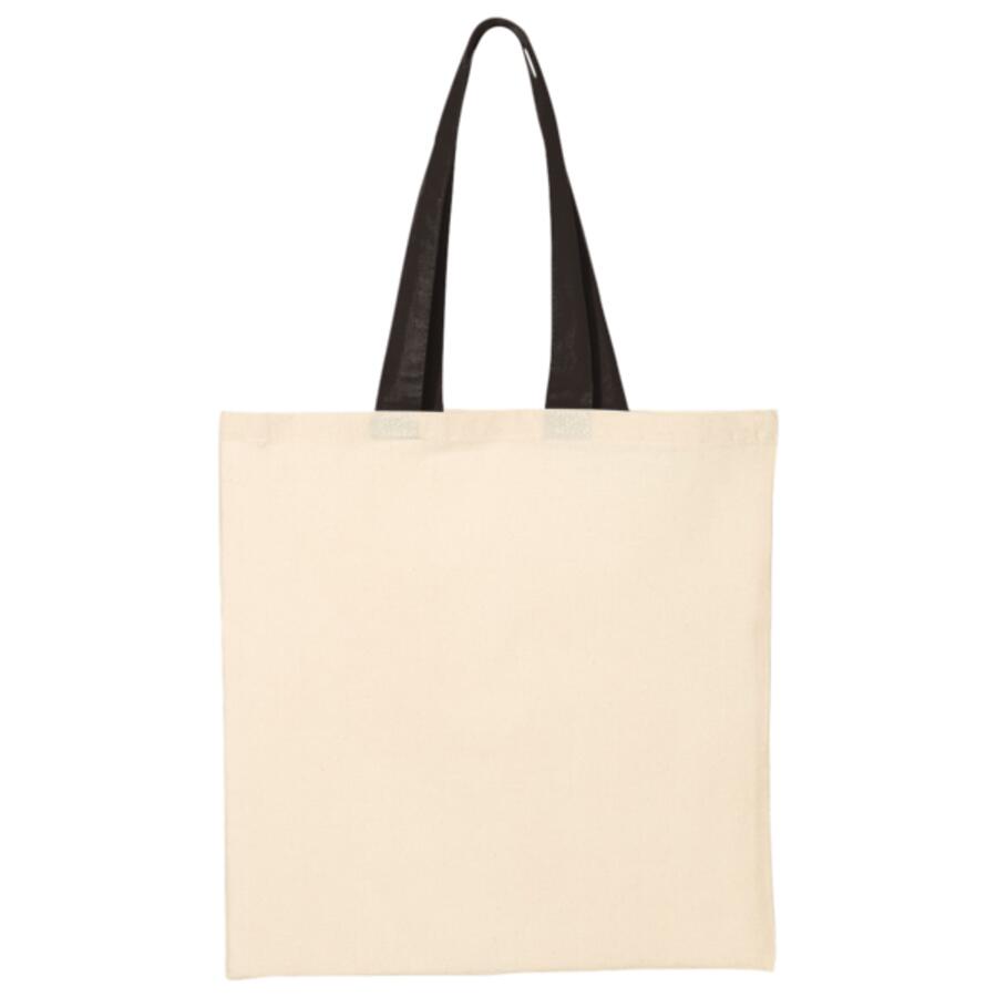 Economical Tote with Contrast-Color Handles Thumbnail