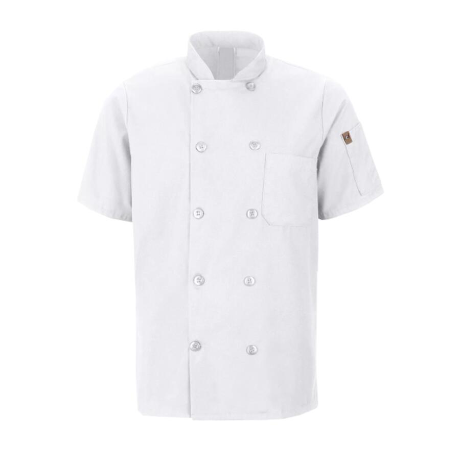 RED KAP® CHEF DESIGNS® SHORT SLEEVE CHEF COAT WITH OILBLOK + MIMIX™ Thumbnail